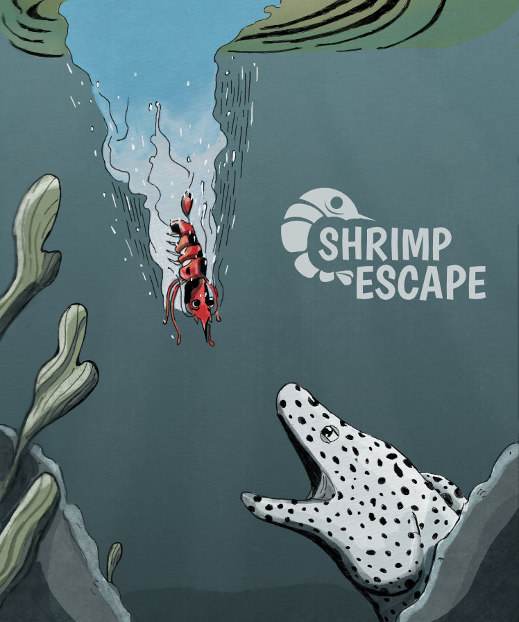 Shrimp Escape Vertical Capsule Art